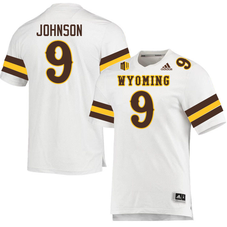 Wyoming Cowboys #9 Brayden Johnson College Football Jerseys,Uniforms-White